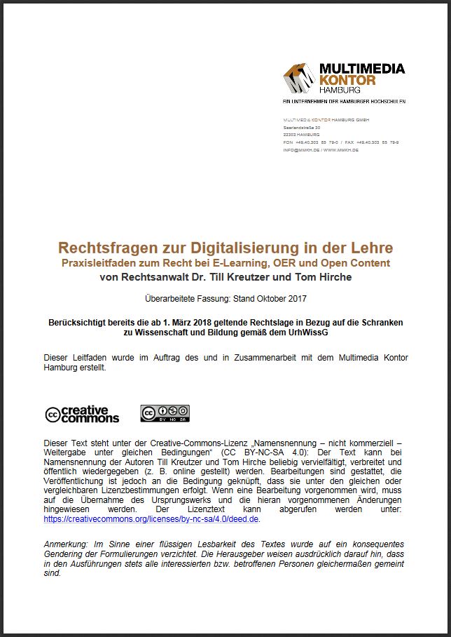 Aktualisierte Version des Leitfadens zu Rechtsfragen in der Lehre