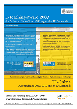 E-Teaching Award 2009 und TU-Online 2009/2010