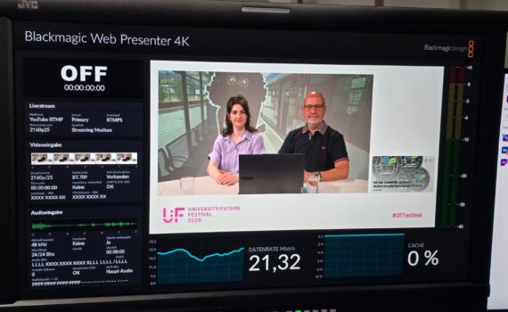 Foto: Live-Übertragung von Vortrag auf Media Lab Stage Braunschweig beim U:FF 2026